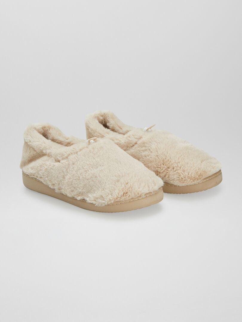 Zapatillas de casa tipo manoletinas BEIGE - Kiabi