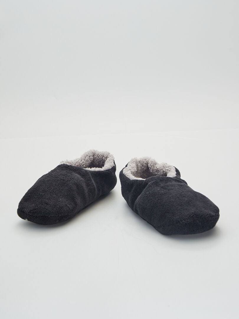 Zapatillas de casa tipo manoletinas con forro NEGRO - Kiabi