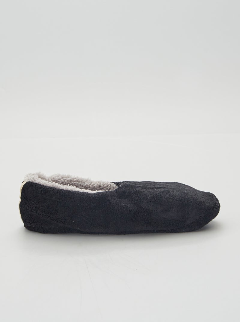 Zapatillas de casa tipo manoletinas con forro NEGRO - Kiabi