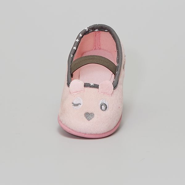 Zapatillas de casa tipo manoletinas 'conejo' Niña 3-12 años - rosa - Kiabi  - 10,00€