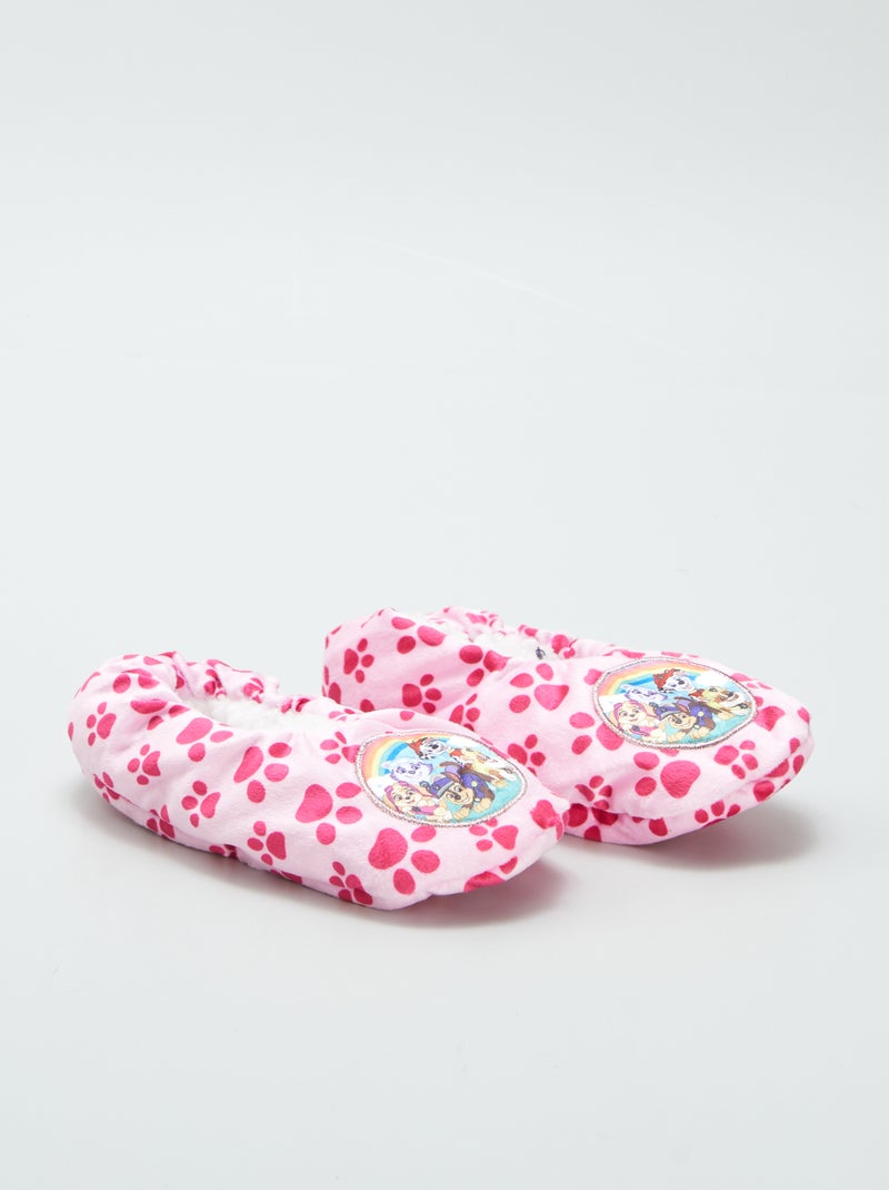 Zapatillas de casa tipo manoletinas efecto borreguito 'La Patrulla Canina' ROSA - Kiabi