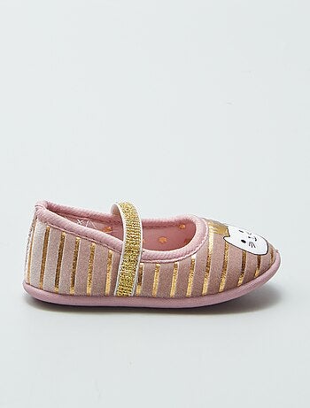 Zapatillas de casa tipo manoletinas 'gato'