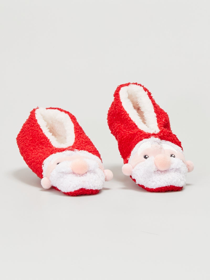 Zapatillas de casa tipo manoletinas 'Navidad' rojo - Kiabi