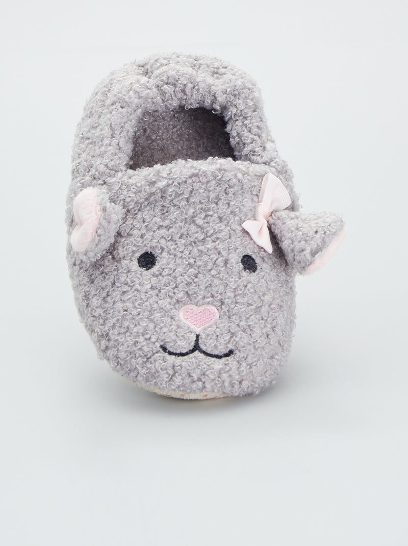 Zapatillas de casa tipo manoletinas 'ratón' gris - Kiabi