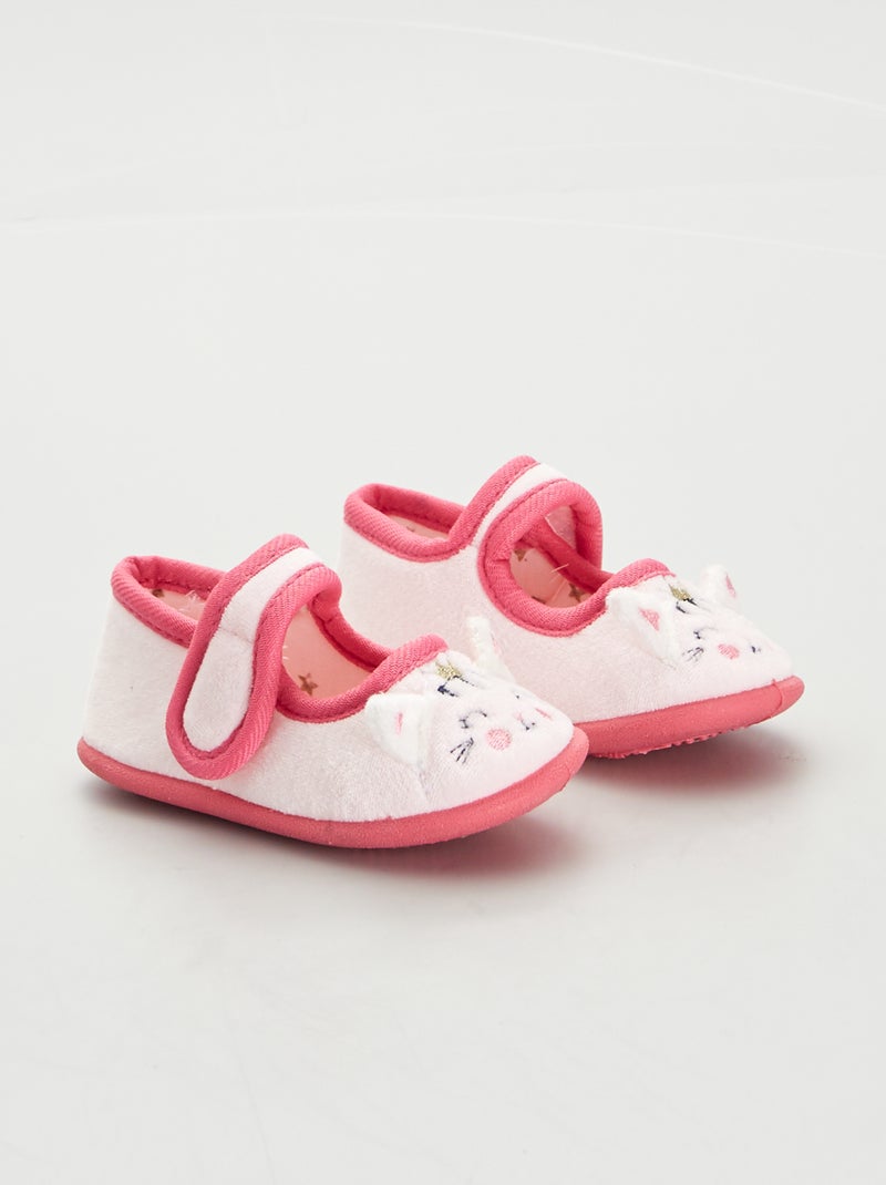 Zapatillas de casa tipo manoletinas ROSA - Kiabi