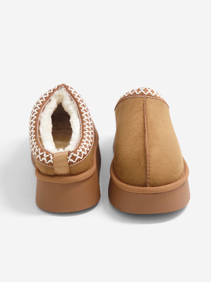 Zapatillas de casa tipo zueco forradas Marron - Kiabi
