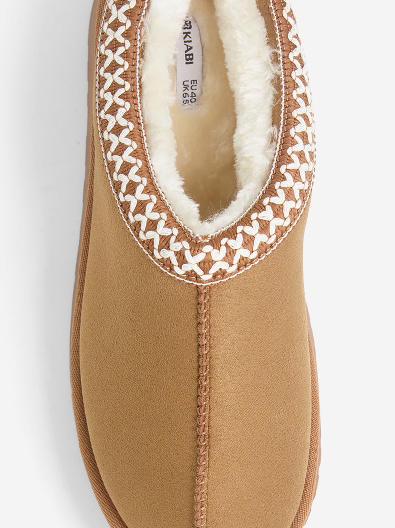 Zapatillas de casa tipo zueco forradas Marron - Kiabi