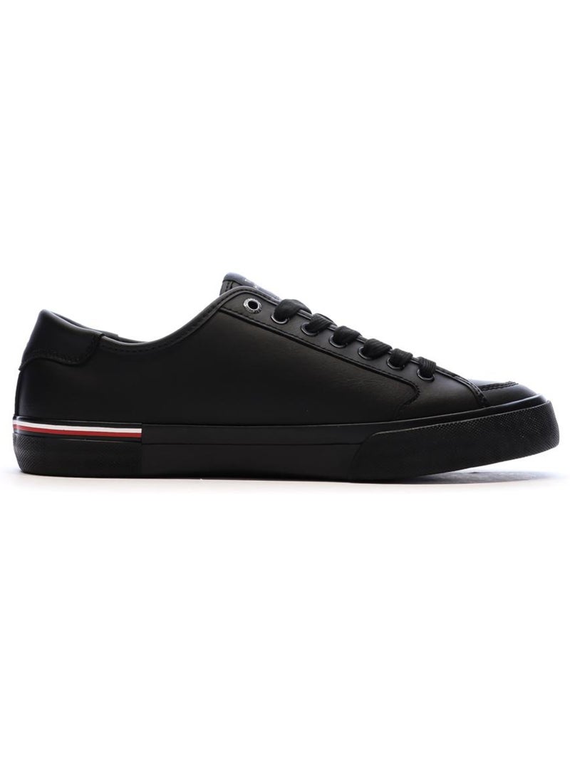Zapatillas de cuero para hombre Tommy Hilfiger Core Corporate Vulc Negro - Kiabi