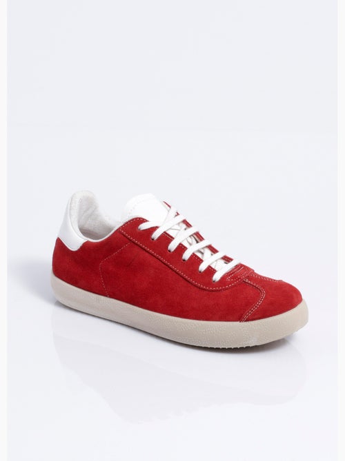 Zapatillas de cuña de piel lisa con cordones - Afibel - Kiabi