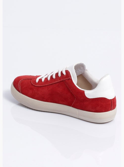 Zapatillas de cuña de piel lisa con cordones - Afibel - Kiabi