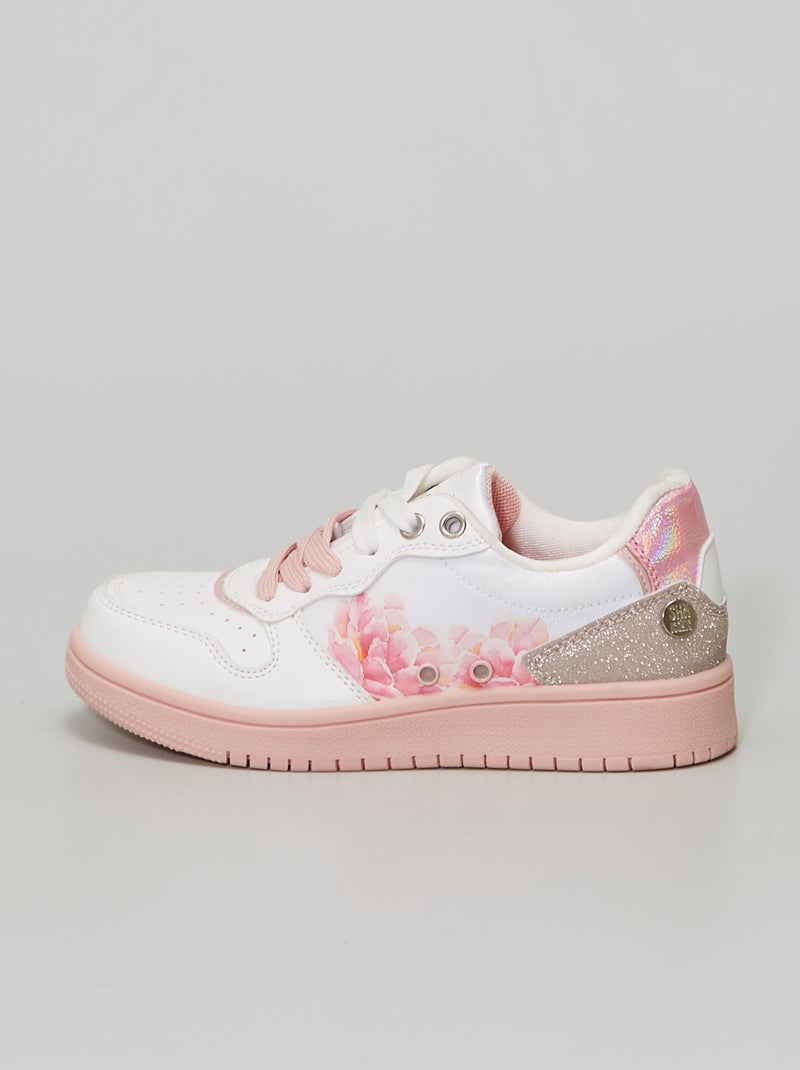 Zapatillas de doble tejido 'flores' BLANCO - Kiabi