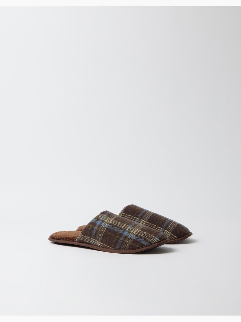 Zapatillas de dormitorio de cuadros, mo fashion Marrón - Kiabi