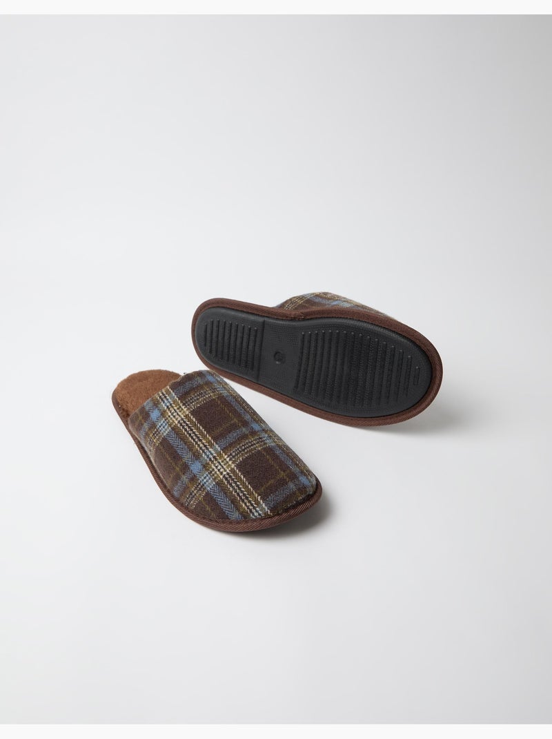 Zapatillas de dormitorio de cuadros, mo fashion Marrón - Kiabi