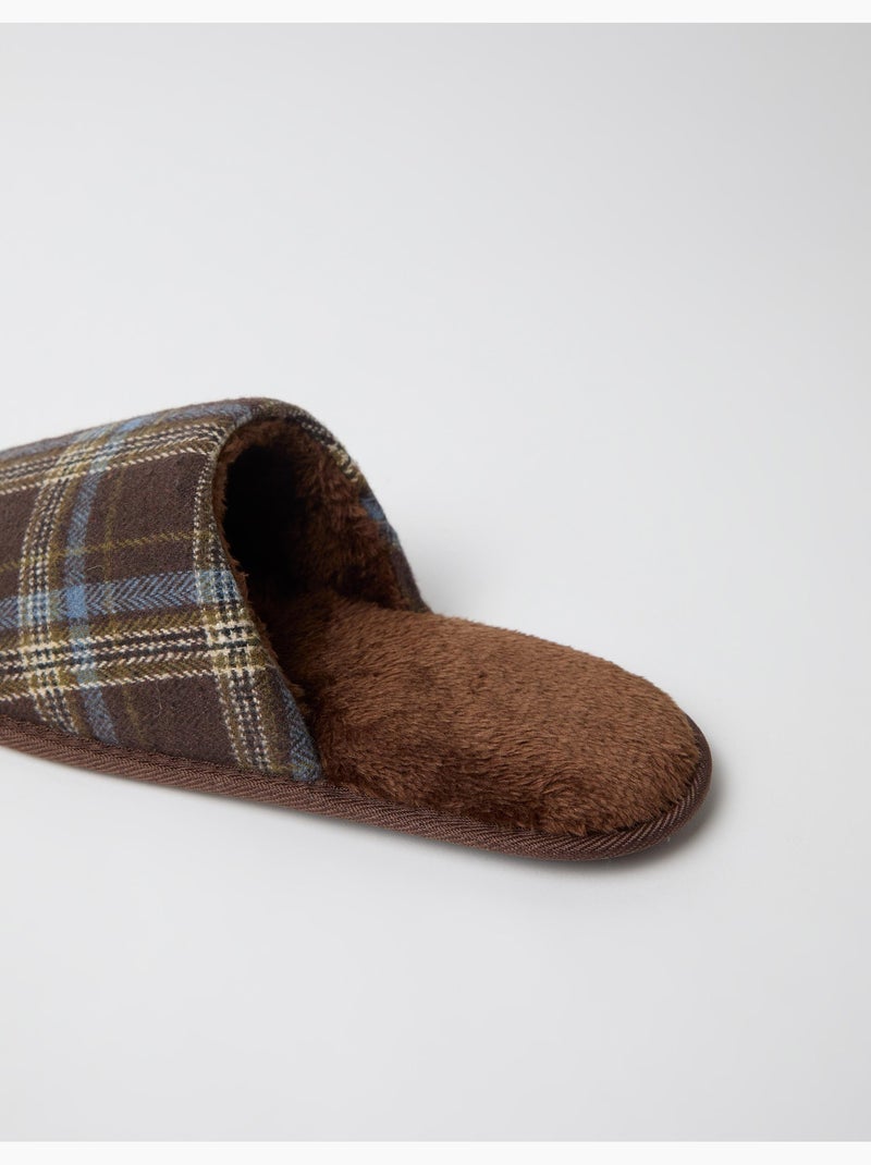 Zapatillas de dormitorio de cuadros, mo fashion Marrón - Kiabi