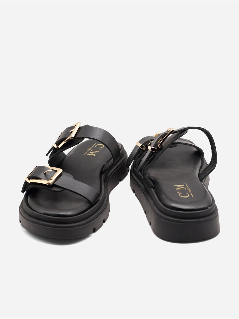 Zapatillas de dos tiras Negro - Kiabi