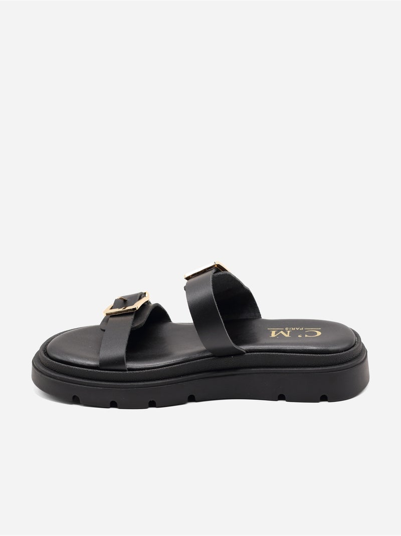 Zapatillas de dos tiras Negro - Kiabi