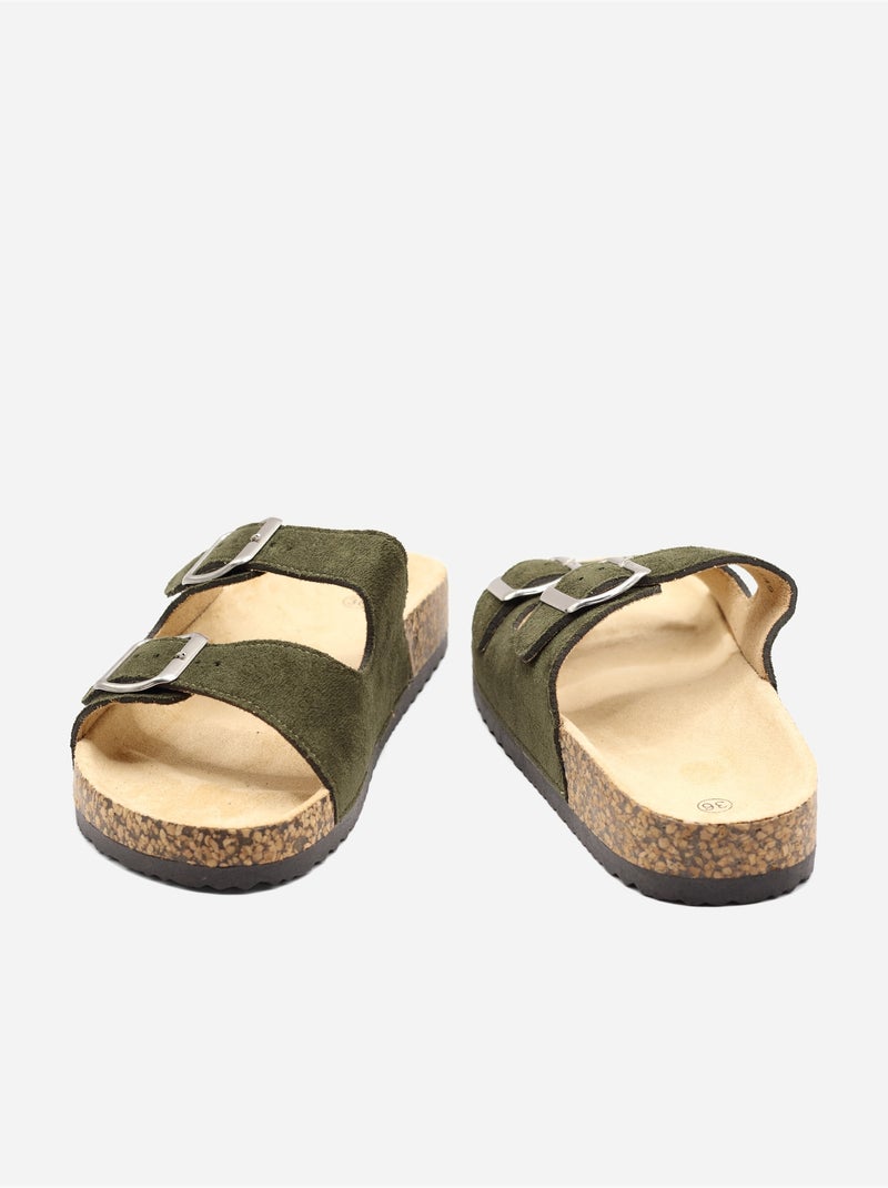Zapatillas de dos tiras Verde - Kiabi