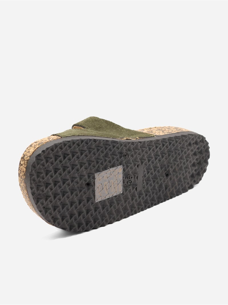 Zapatillas de dos tiras Verde - Kiabi