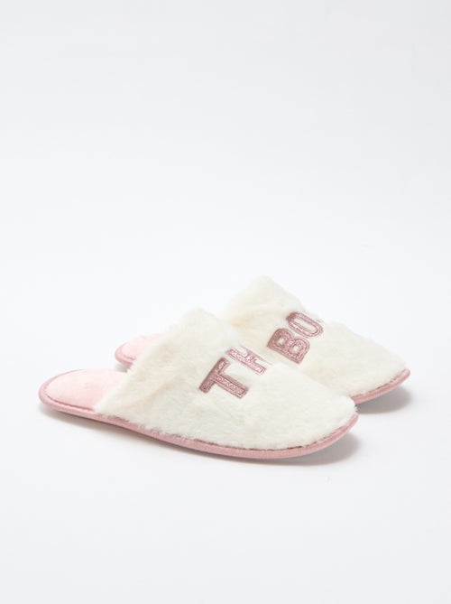 Zapatillas de estar en casa con lentejuelas 'the boss' - Kiabi