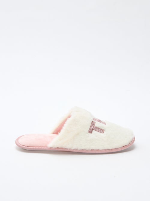 Zapatillas de estar en casa con lentejuelas 'the boss' - Kiabi