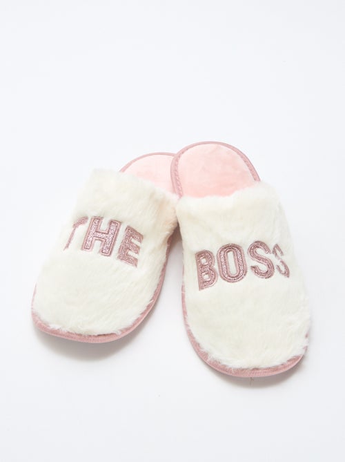 Zapatillas de estar en casa con lentejuelas 'the boss' - Kiabi