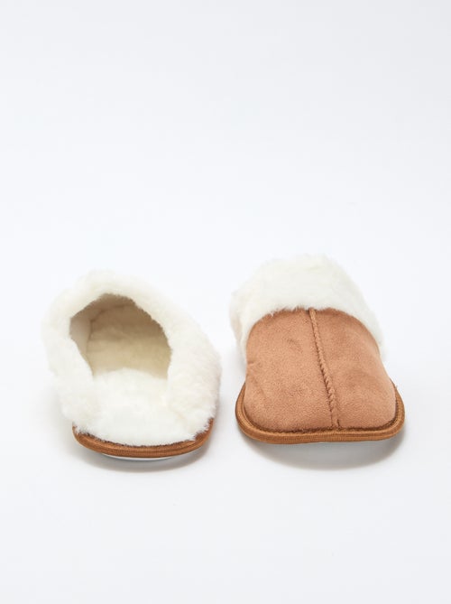 Zapatillas de estar en casa de ante sintético con pelo sintético - Kiabi