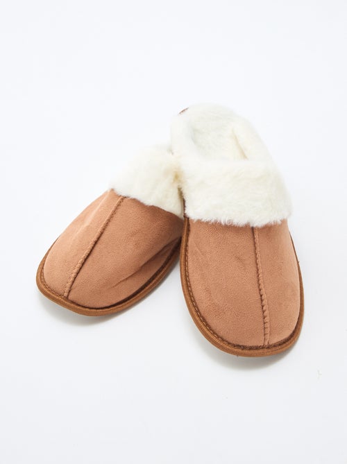 Zapatillas de estar en casa de ante sintético con pelo sintético - Kiabi