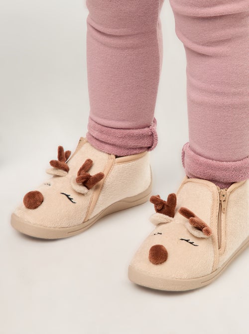 Zapatillas de estar en casa de serraje lúdicas Navideñas - Kiabi