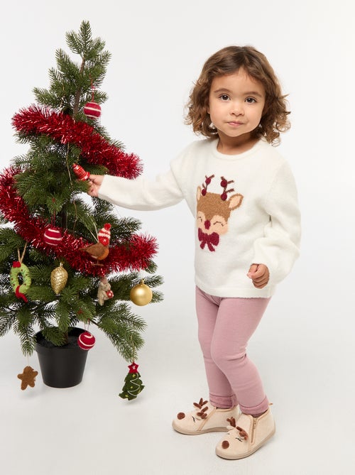 Zapatillas de estar en casa de serraje lúdicas Navideñas - Kiabi