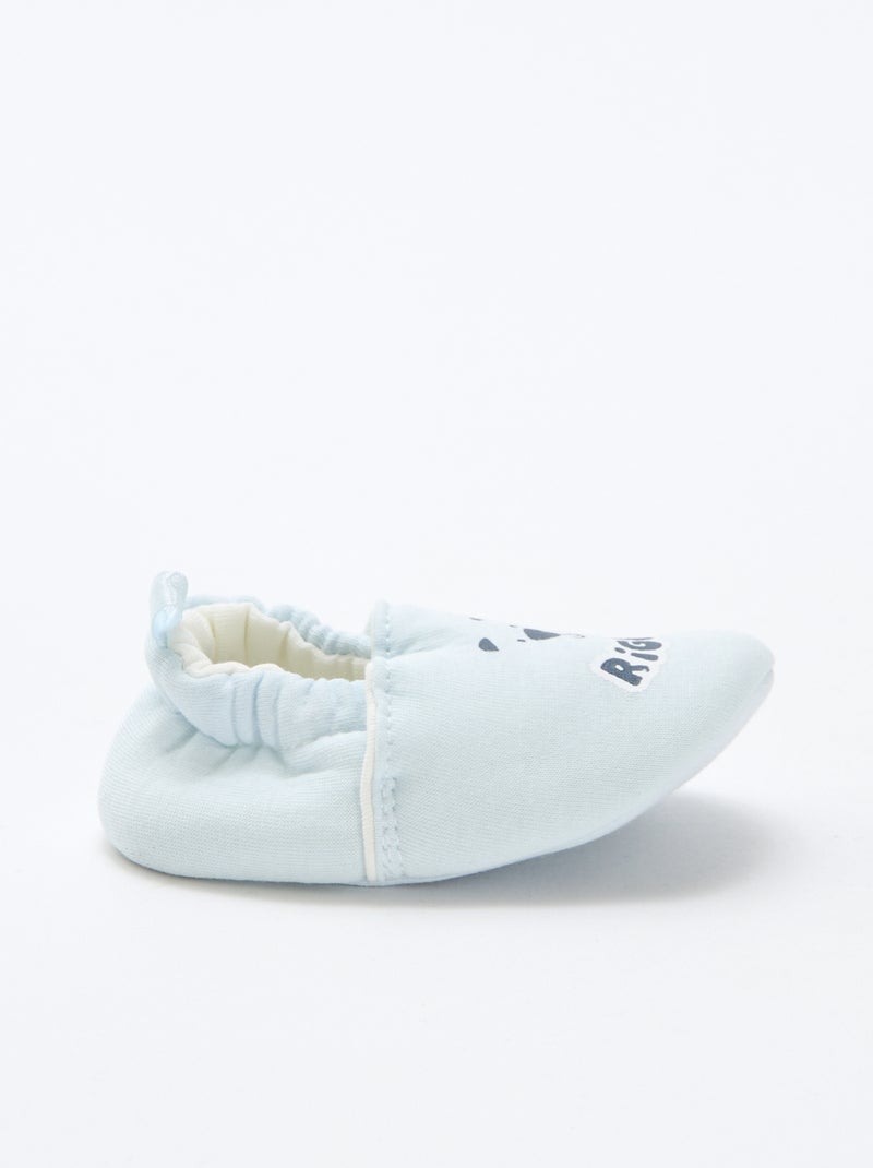 Zapatillas de estar en casa de tela con estampado animal Azul - Kiabi