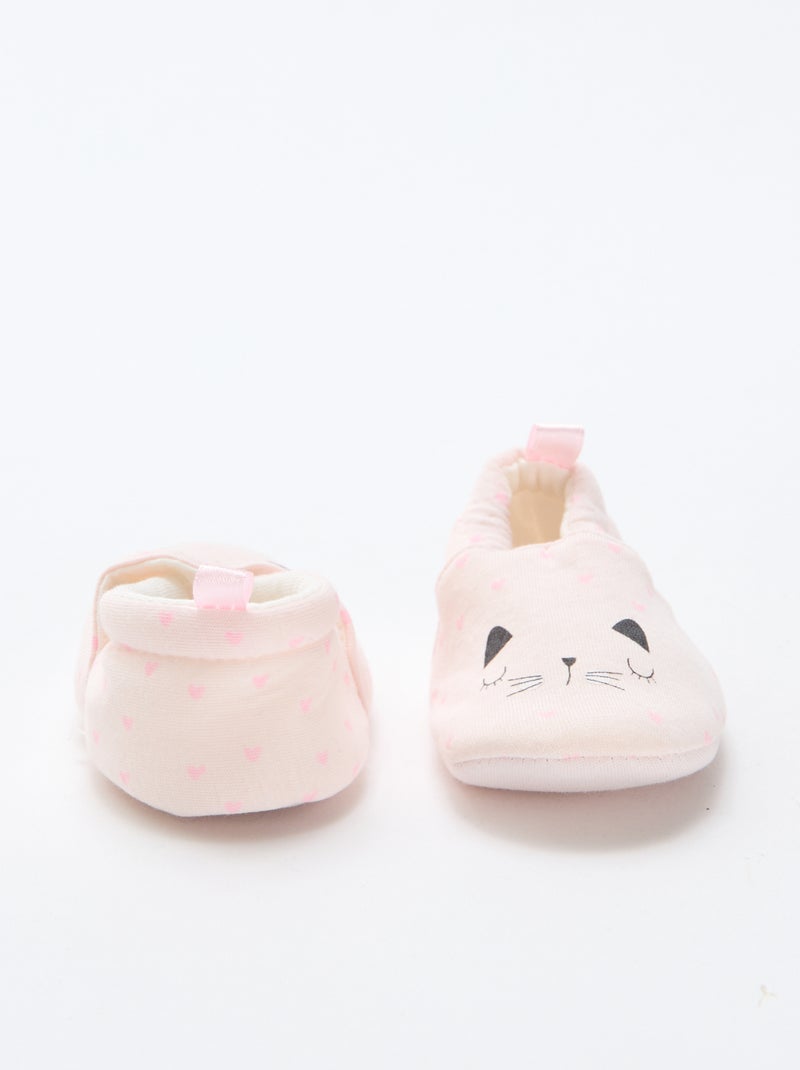 Zapatillas de estar en casa de tela con estampado animal Rosa - Kiabi