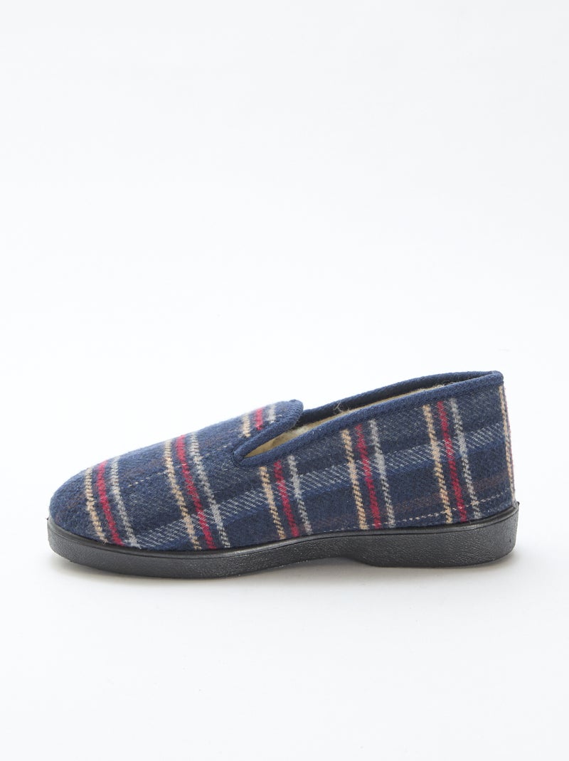 Zapatillas de estar por casa a cuadros Azul - Kiabi