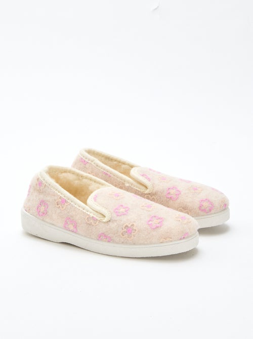 Zapatillas de estar por casa con motivo de flores bordadas - Kiabi