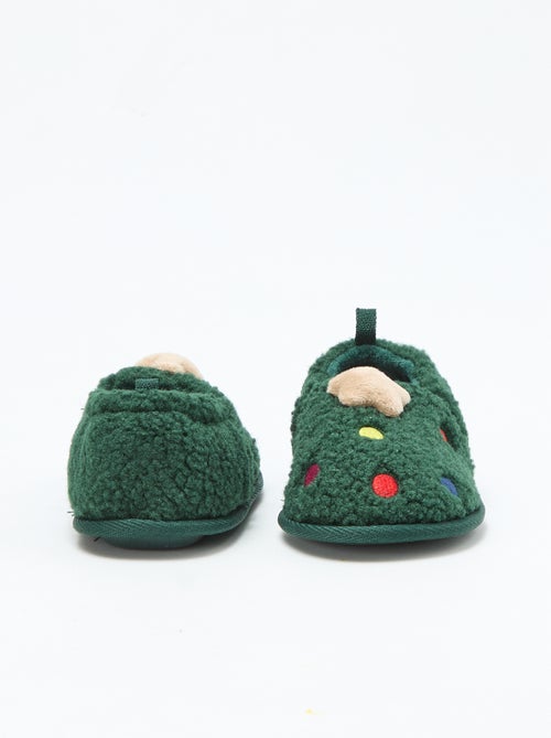 Zapatillas de estar por casa lúdicas de ante navideñas - Kiabi