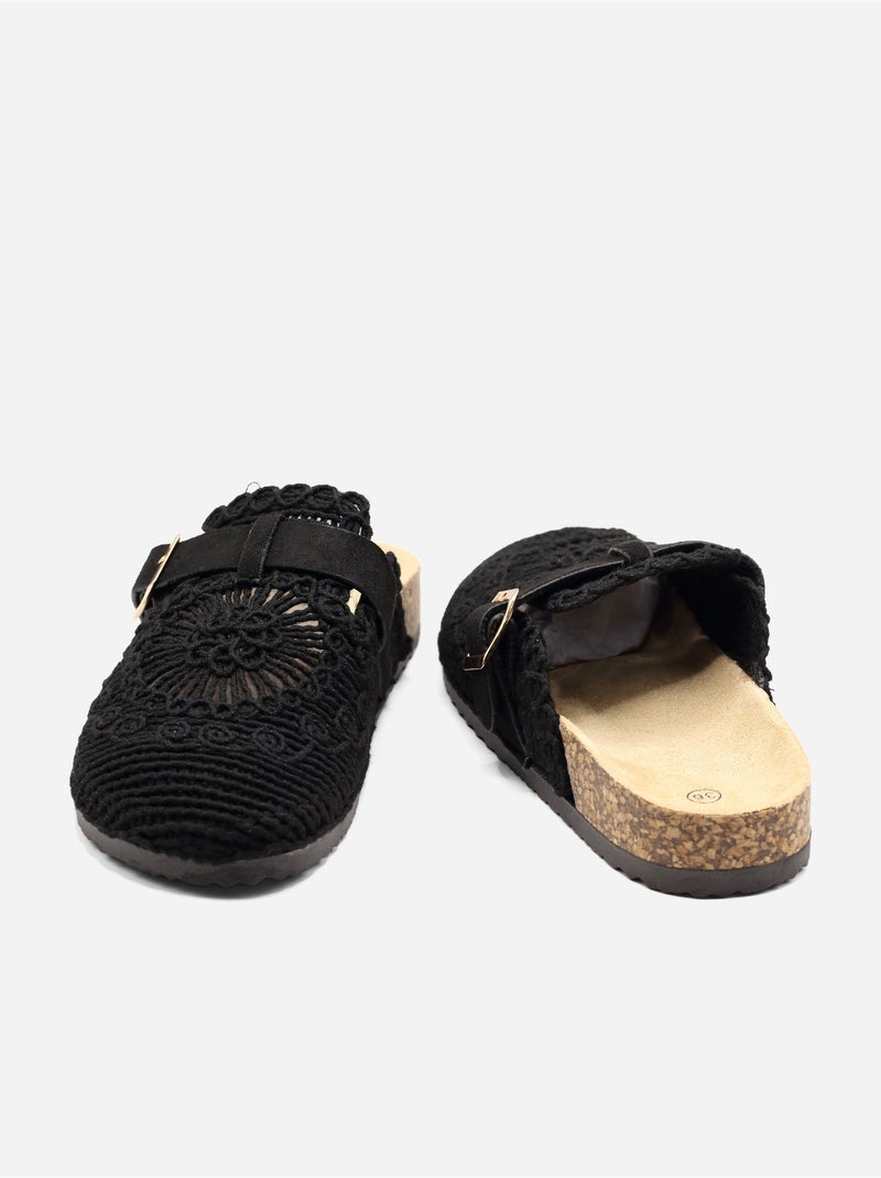 Zapatillas de ganchillo Negro - Kiabi