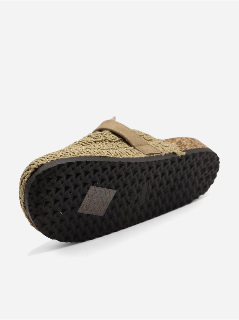 Zapatillas de ganchillo Taupe - Kiabi