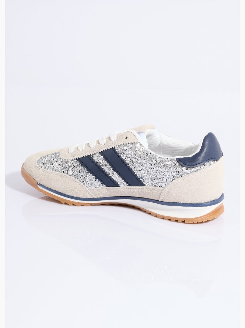 Zapatillas de inspiración retro con lentejuelas - AFIBEL Plateado - Kiabi