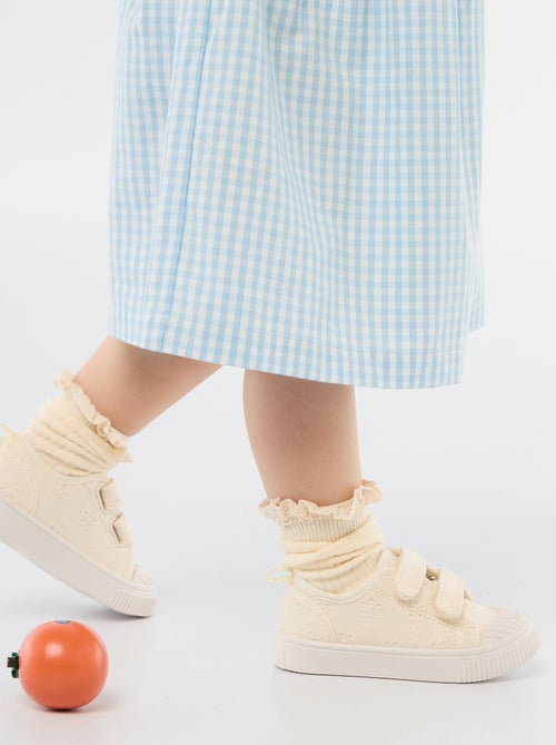 Zapatillas de lona con estampado de cuadros - Kiabi
