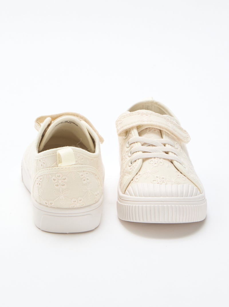 Zapatillas de lona con estampado de damas Beige - Kiabi