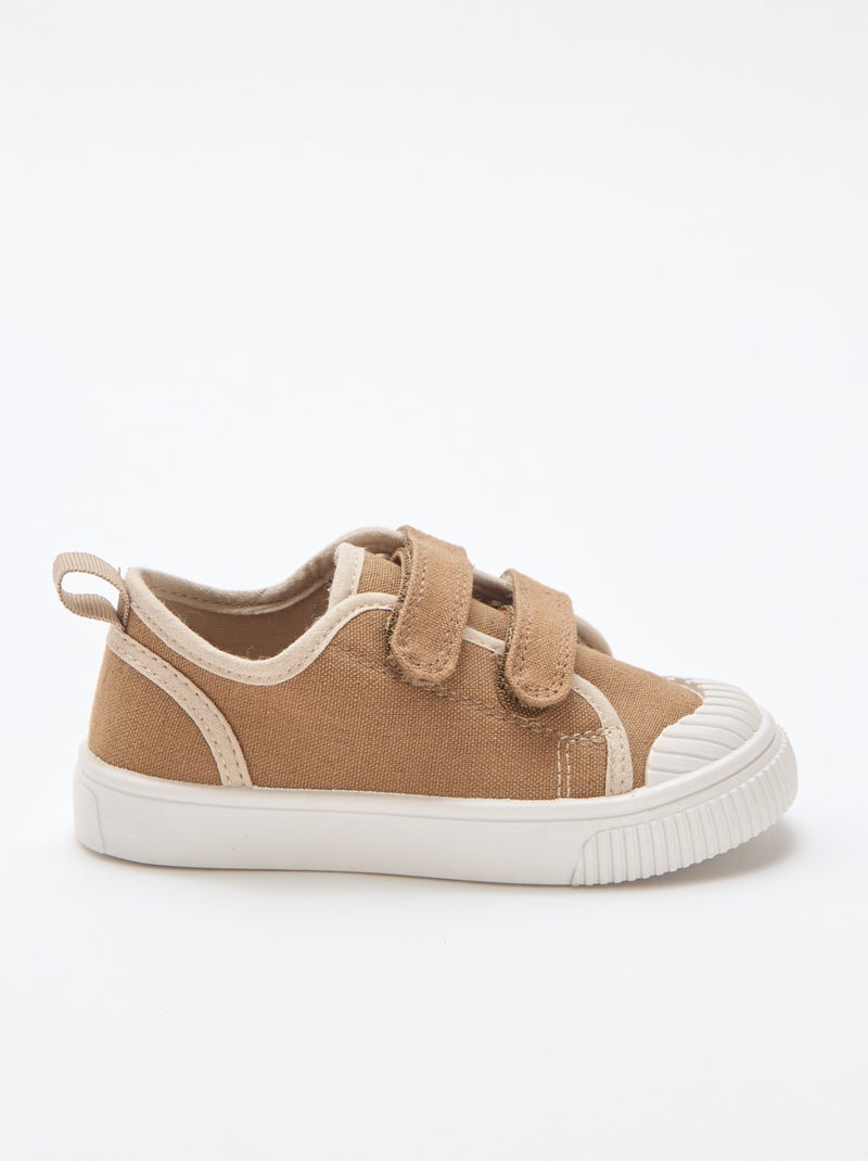 Zapatillas de lona con velcro Marron - Kiabi