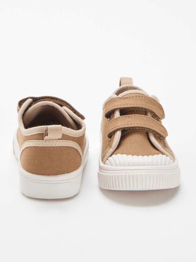 Zapatillas de lona con velcro Marron - Kiabi
