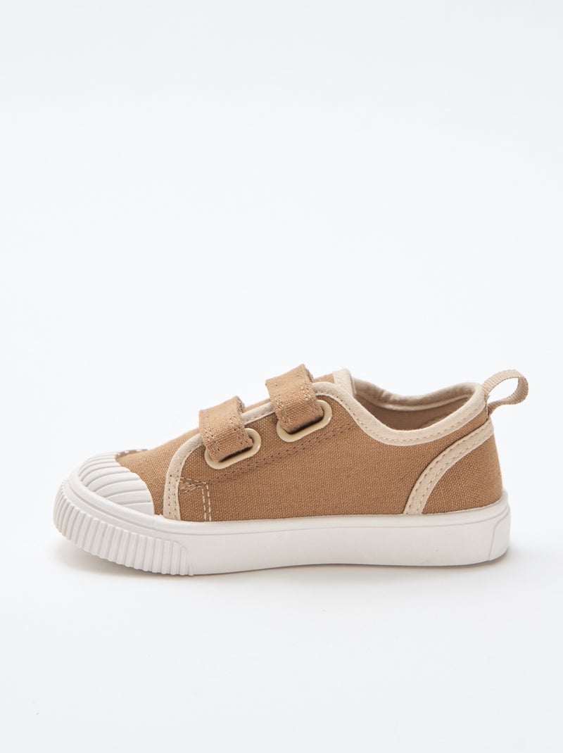 Zapatillas de lona con velcro Marron - Kiabi