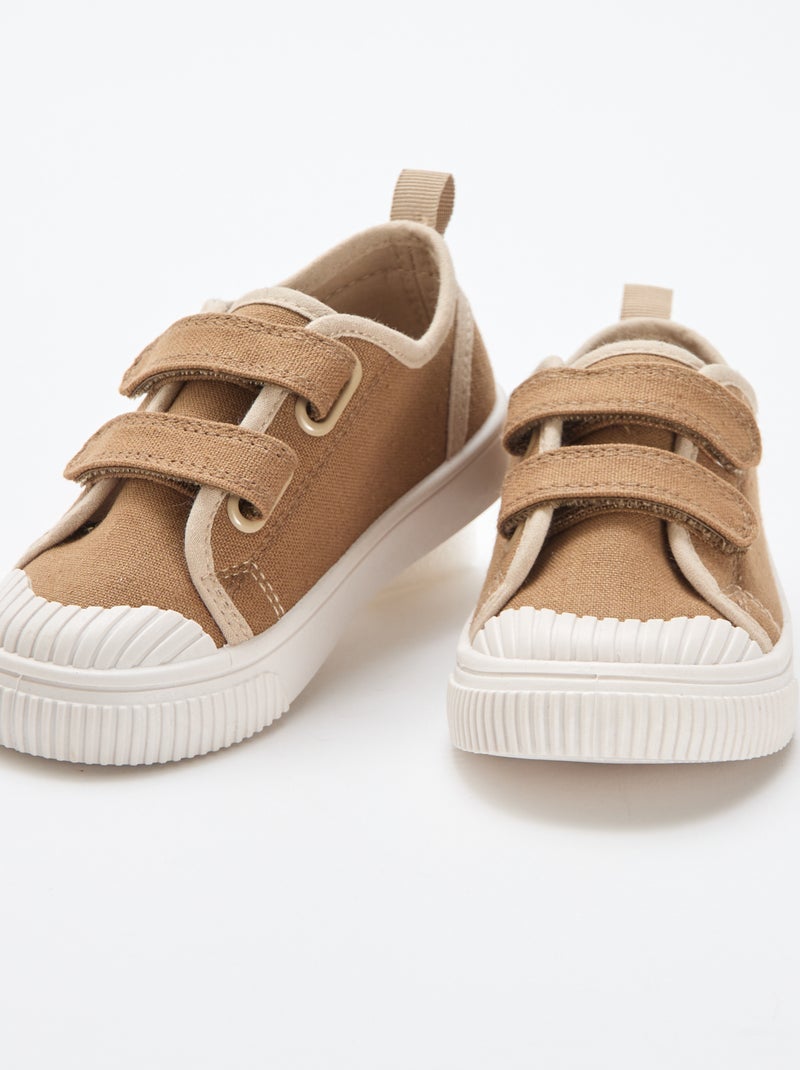 Zapatillas de lona con velcro Marron - Kiabi