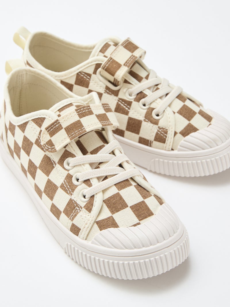 Zapatillas de lona con velcro Marron - Kiabi