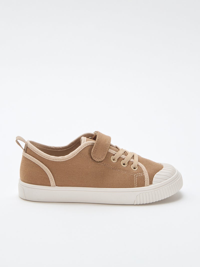 Zapatillas de lona con velcro Marron - Kiabi