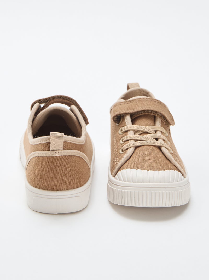 Zapatillas de lona con velcro Marron - Kiabi