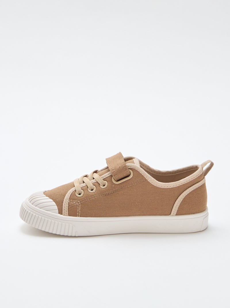 Zapatillas de lona con velcro Marron - Kiabi