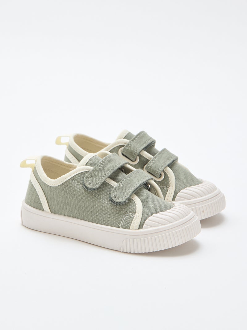 Zapatillas de lona con velcro Verde - Kiabi