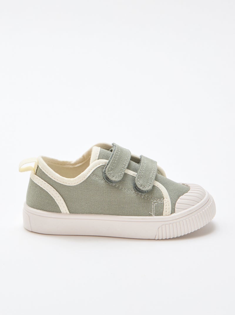 Zapatillas de lona con velcro Verde - Kiabi