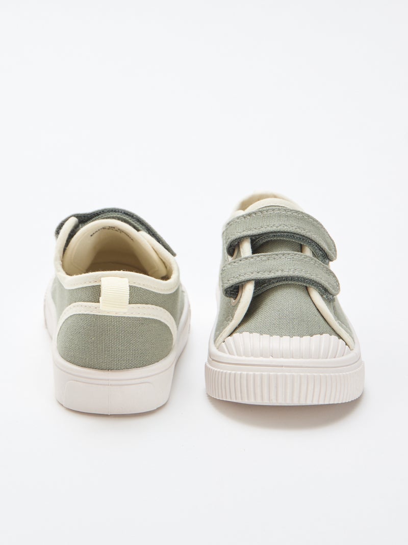 Zapatillas de lona con velcro Verde - Kiabi